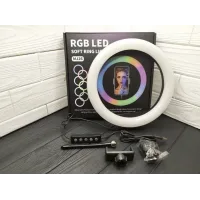 Кільцева RGB селфі - лампа, 26 см ∙ Селфі - кільце з пультом MJ26
