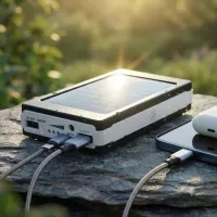 Сонячний повербанк UNIQUE/9600 мА·год • Портативний зовнішній акумулятор Solar з ліхтариком для телефону та USB-гаджетів