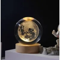 Декоративний 3D нічник Кришталева Куля 8 см · Настільна лампа - світильник з 3D ефектом Галлактика