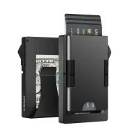 Компактный кошелёк-картхолдер 26X-56 с RFID-защитой чёрный • Кошелёк для карт 26X-56 с отделением для купюр, визитница и держатель банковских карт