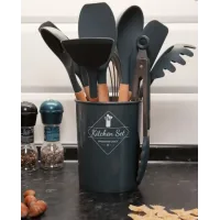 Набір кухонного приладдя Kitchen Set, 12 предметів ∙ Силіконові аксесуари для кухні з підставкою