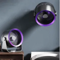 Настільний вентилятор S35 DT-1202 з акумулятором • Портативний USB-вентилятор S35 DT-1202 з 5 швидкостями, підсвічуванням та ароматизатором