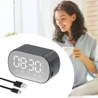 Bluetooth колонка с часами S15 BT ∙ Портативная беспроводная колонка с будильником, FM-радио, LED-дисплеем и поддержкой microSD