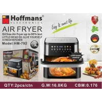 Аерофритюрниця Hoffmans HM-792 15 л • Мультипіч-аерогриль Hoffmans 2400 Вт із двома ТЕНами та сенсорним керуванням