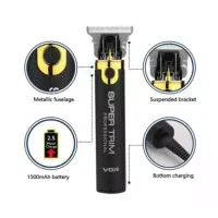 Машинка для стрижки VGR V-082 для волосся та бороди • Акумуляторний тример з USB-зарядкою, насадками 1/2/3 мм і лезами з нержавіючої сталі