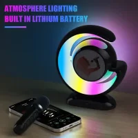 Лампа-ночник YS-110 с RGB-подсветкой и караоке, с двумя микрофонами ∙ Многофункциональная лампа-колонка YS-110
