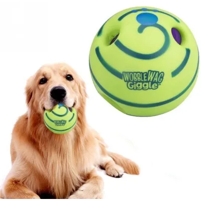 Іграшка для собак зі звуком Wobble Wag Giggle гигикаючий м'яч для гри з собакою