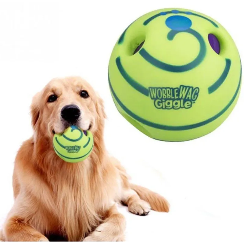 Іграшка для собак зі звуком Wobble Wag Giggle гигикаючий м'яч для гри з собакою
