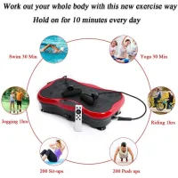Віброплатформа для схуднення Minexo VIBRO SLIM SHAPER PRO RED з пультом ДУ та еспандерами ∙ Тренажер-віброплатформа VIBRO SLIM SHAPER PRO для занять спортом