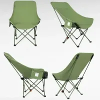 Складний туристичний стілець MA560green 45×93×58 см зелений до 200 кг • Крісло для пікніка, риболовлі, кемпінгу та відпочинку на природі