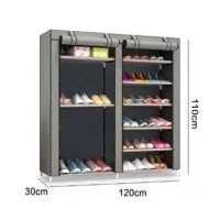 Шафа для взуття Shoe Cabinet тканинний двосекційний органайзер з поличками