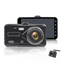 Автомобільний відеореєстратор BT 100 з двома камерами • Full HD реєстратор для авто із задньою камерою, нічною зйомкою, датчиком удару та циклічним записом