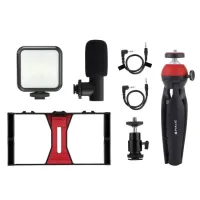 Комплект для влогинга Video Making Kit AY49X для смартфона • Набор для блогинга AY49X для смартфона с микрофоном и светом