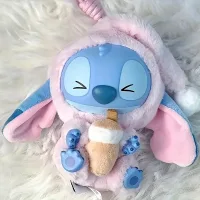 Брелок Стич Labubu 15 см в коробке-сюрпризе Eat Something Before Sleep • Коллекционная фигурка-аксессуар Stitch Лабубу на рюкзак и ключи
