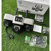 4G камера відеоспостереження Smart Net Camera V380 біла • Вулична IP-камера з 3 незалежними поворотними об’єктивами, SIM-карткою та нічним баченням