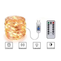 Світлодіодна гірлянда Роса USB 2 метри з пультом дистанційного управління ∙ Гірлянда мідна проволока 200LED 2M USB XL-76-20