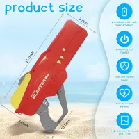Водяний пістолет дитячий «Крокодил» Water Gun • Акумуляторний водяний бластер з автоматичним набором води для літніх ігор