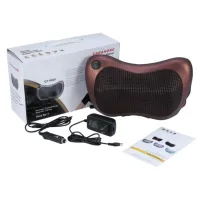 Роликовая массажная подушка Massage Pillow Массажёр для спины и шеи и инфракрасным прогреванием