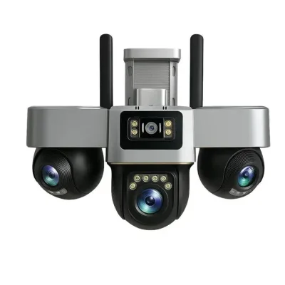 4G камера відеоспостереження Smart Net Camera V380 біла • Вулична IP-камера з 3 незалежними поворотними об’єктивами, SIM-карткою та нічним баченням