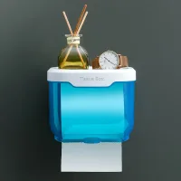 Пластиковий водонепроникний бокс - тримач туалетного паперу та серветок Tissue Box з поличкою для ванної кімнати