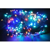 Гірлянда нитка 300led warm 100-10 led флеш на чорному дроті ∙ Провід гірлянда кульки 300 led