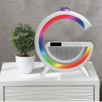 Настільна смарт-лампа-нічник 3 в 1 RGB G2388 з бездротовою зарядкою ∙ Багатофункціональний нічник Bluetooth колонка RGB 2388