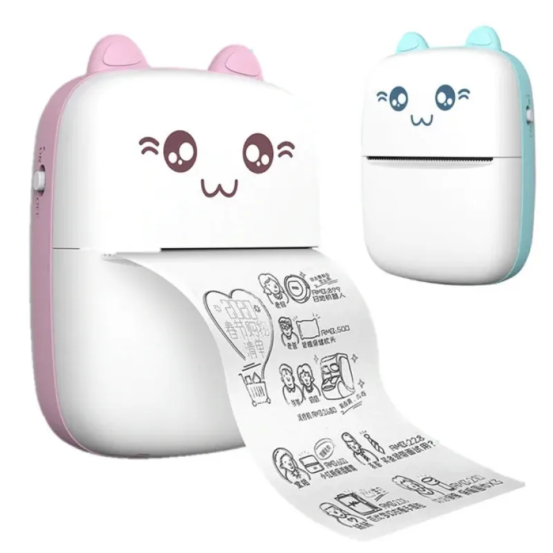 Портативний дитячий Bluetooth принтер Mini printer бездротовий з термодруком без чорнил ∙ Android / IOS ∙ USB зарядка