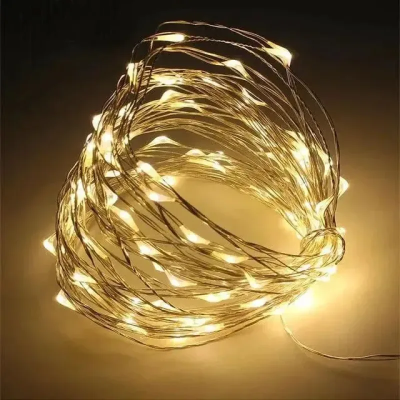 Універсальна гірлянда 5м Батарейка+USB тепле світло 300 LED
