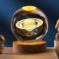 Декоративний 3D нічник Кришталева Куля 8 см · Настільна лампа - світильник з 3D ефектом Галлактика