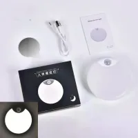 Круглий акумуляторний LED-світильник AND HA-183 з датчиком руху • Автономний настінний нічник з магнітним кріпленням для дому, коридору, шафи та сходів