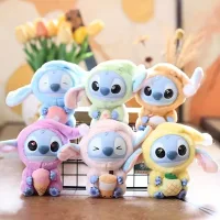 Брелок Стич Labubu 15 см в коробке-сюрпризе Eat Something Before Sleep • Коллекционная фигурка-аксессуар Stitch Лабубу на рюкзак и ключи