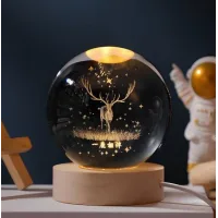 Декоративний 3D нічник Кришталева Куля 8 см · Настільна лампа - світильник з 3D ефектом Галлактика