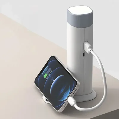 Ліхтар із функцією PowerBank ємністю мАг · Портативний бездротовий світлодіодний світильник з підзарядкою для телефону