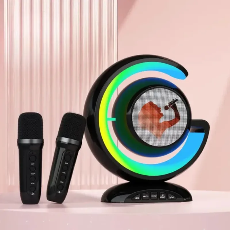 Лампа-ночник YS-110 с RGB-подсветкой и караоке, с двумя микрофонами ∙ Многофункциональная лампа-колонка YS-110