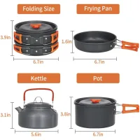 Набор туристической посуды Camping Cooking ∙ Компактный металлический набор Camping Cooking для походов и кемпинга