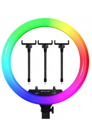 Світлодіодна кільцева лампа для селфі 45 см / Світлодіодна лампа RGB з пультом + сумка (MJ18)