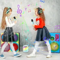 Портативная колонка K19 • Караоке-система с 2 беспроводными микрофонами, RGB-подсветкой и Bluetooth 5.3