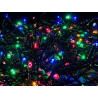Гірлянда нитка 300led warm 100-10 led флеш на чорному дроті ∙ Провід гірлянда кульки 300 led