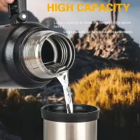 Кружка-термос Vacuum flask 970, 1400 мл · Термос туристический с чашкой из нержавеющей стали, арт. 67-889