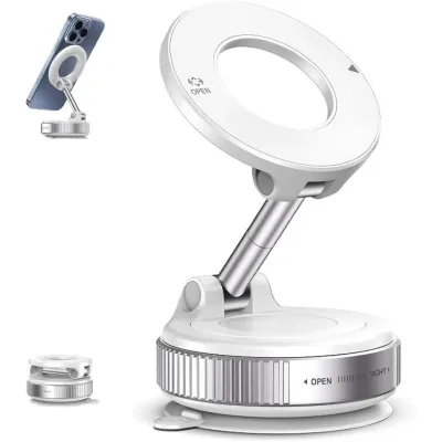 Автомобільний тримач для телефону JoyPro Magnetic Holder • Універсальний магнітний автотримач із вакуумною присоскою та обертанням 360°
