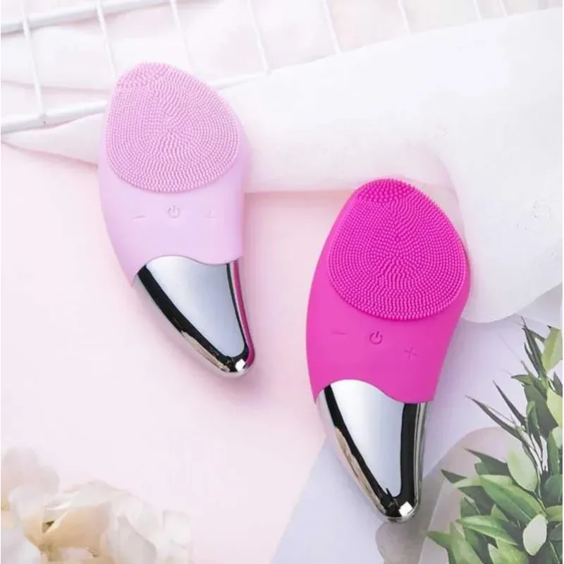 Електрична силіконова щітка Sonic Facial Brush Вібро - щіточка масажер для очищення шкіри обличчя та тіла