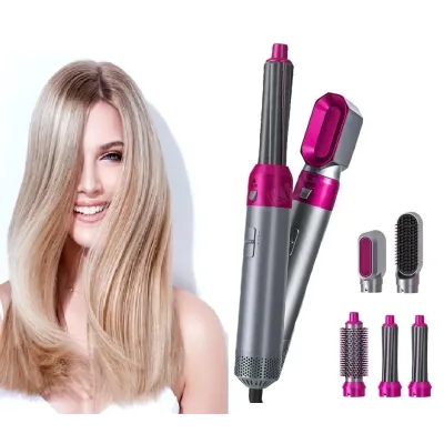 Повітряний мультистайлер Hot Air Styler 5 в 1 для різних типів волосся з насадками для сушіння, випрямлення, надання об'єму, укладання волосся в локони