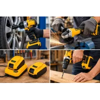 Набір інструментів KRAFFTEC 48V 2в1 • Акумуляторна болгарка та гайковерт KRAFFTEC 48V для ремонту, гаража та майстерні