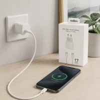 Мережевий зарядний пристрій 26X-199 35W USB-C білий • Адаптер швидкого заряджання 26X-199 з кабелем Type-C–Type-C 1 м для смартфонів і USB-C пристроїв