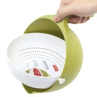 Универсальная миска – дуршлаг Mesh Strainer Drain Basket ∙ Хозяйственная силиконовая корзина со сливом 2в1