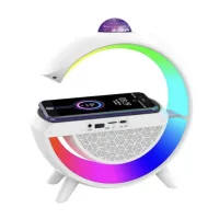 Настільна смарт-лампа-нічник 3 в 1 RGB G2388 з бездротовою зарядкою ∙ Багатофункціональний нічник Bluetooth колонка RGB 2388
