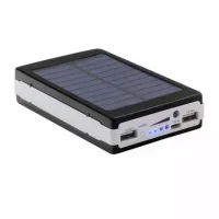 Сонячний повербанк UNIQUE/9600 мА·год • Портативний зовнішній акумулятор Solar з ліхтариком для телефону та USB-гаджетів