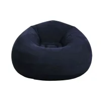 Надувне крісло-мішок Inflatable Sofa чорне • М’яке надувне крісло-пуф 110х110х85 см для дому, дачі, відпочинку та пікніка