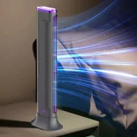 Настільний вентилятор F3 Tower Fan акумуляторний • Портативний баштовий вентилятор F3 Tower Fan із 3 швидкостями, автоповоротом та USB-заряджанням
