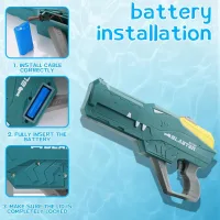 Водяний пістолет дитячий «Крокодил» Water Gun • Акумуляторний водяний бластер з автоматичним набором води для літніх ігор